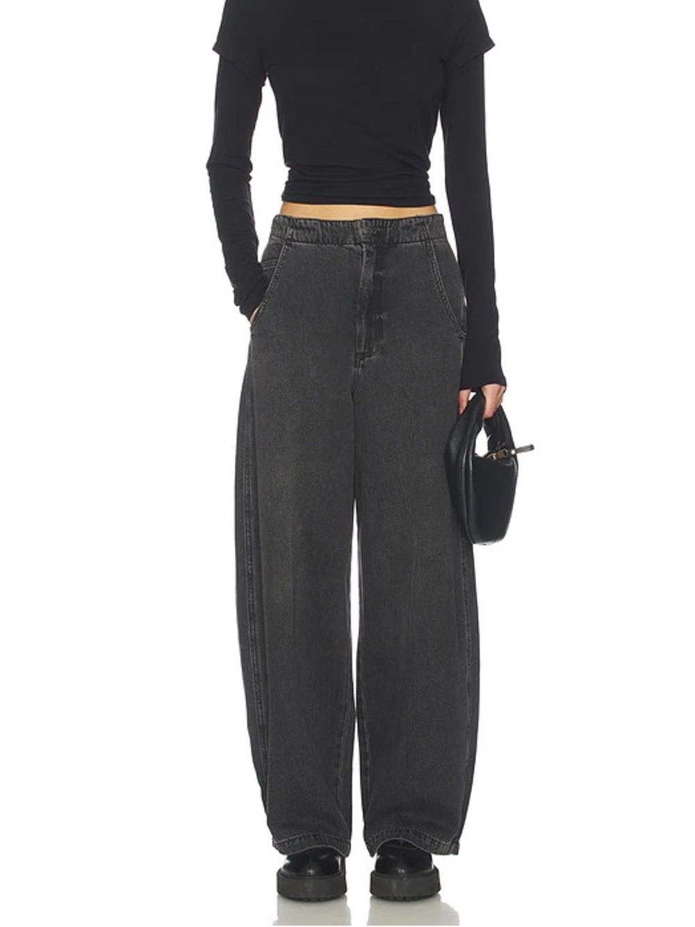 Pistola Lottie Bowed Barrel Leg Wide Jeans